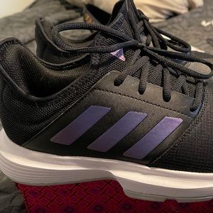 Adidas purple stripes